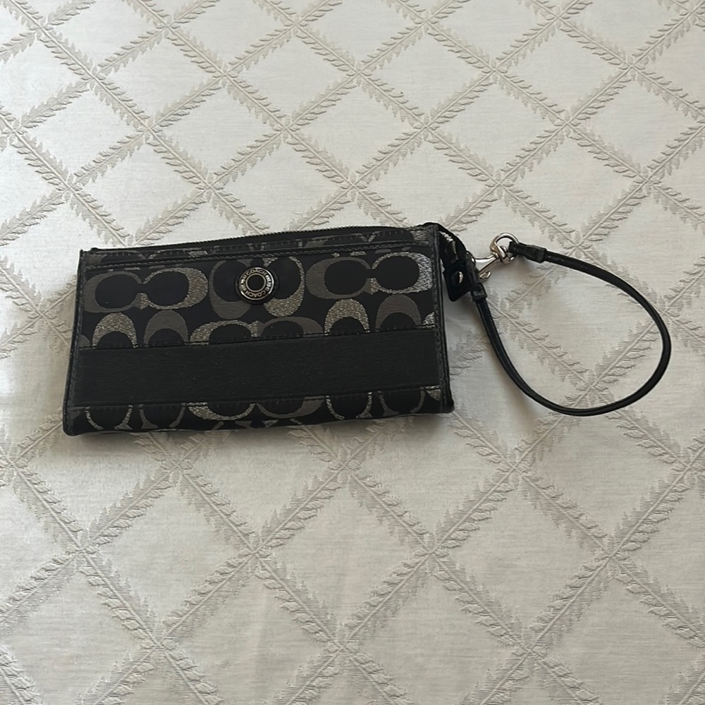 Coach black wristlet